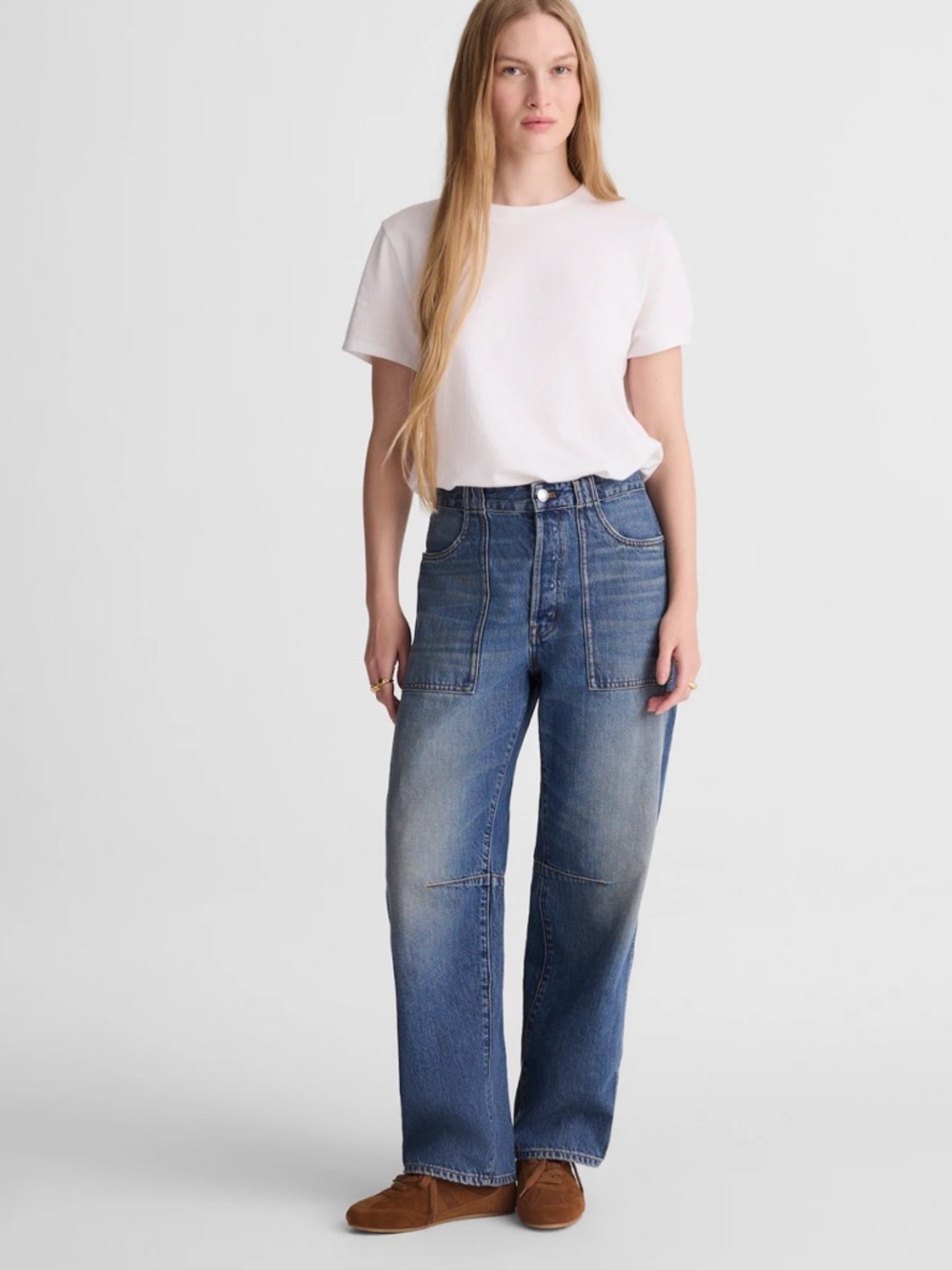 Madewell irmo wash The Darted Barrel-Leg Jean